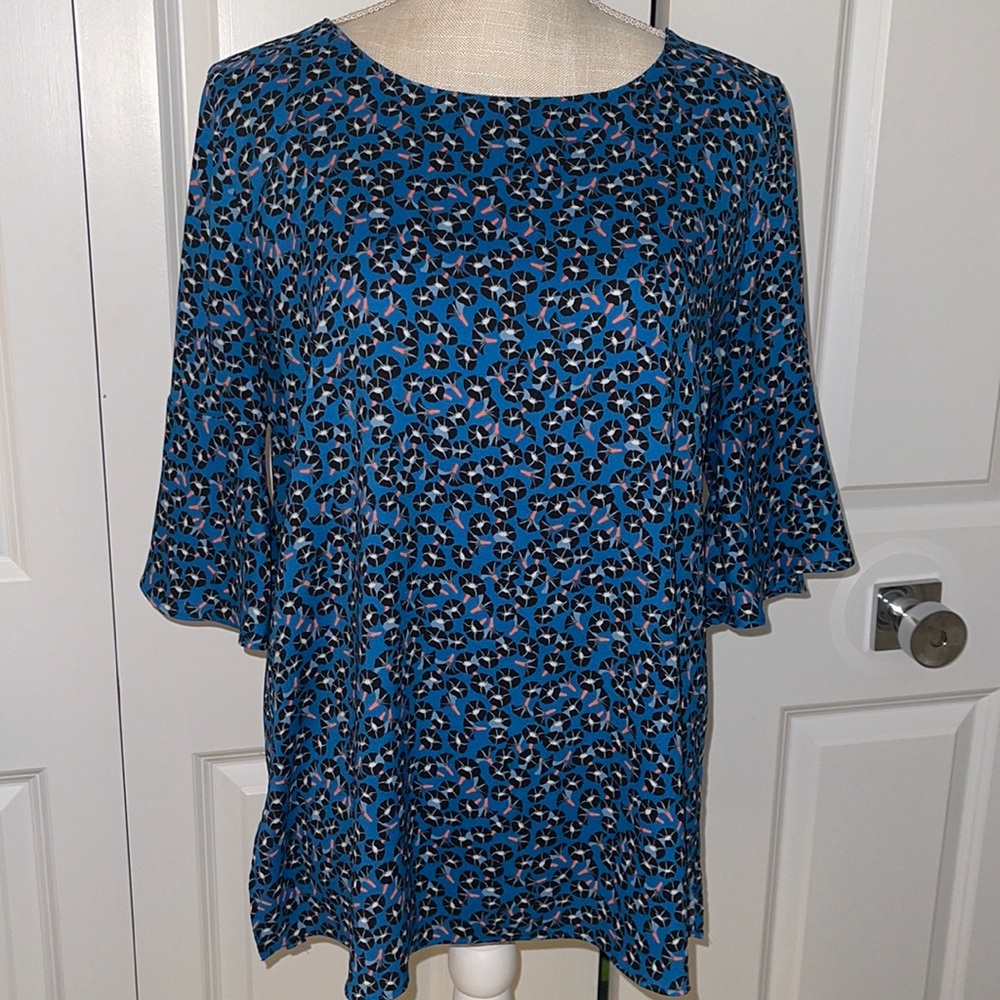Royal blue flowy blouse